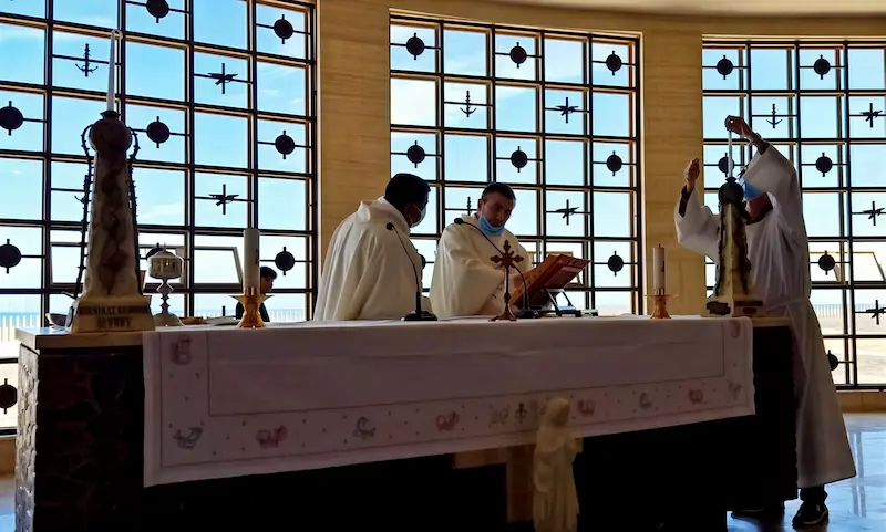 Italian War Memorial church ceremony El Alamein live sound