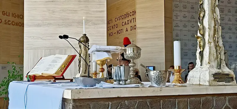 Italian War Memorial Cemetery El Alamein church official ceremony