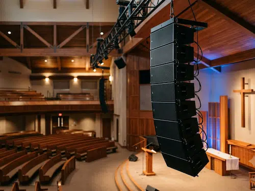 Digital mixing console used for sound system installation, repair, and maintenance